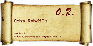 Ochs Rabán névjegykártya